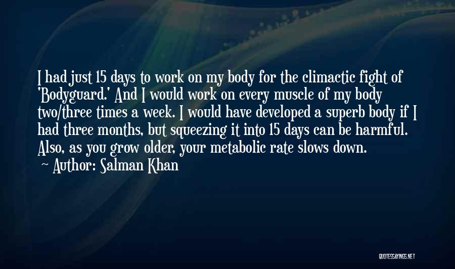 Salman Khan Quotes: I Had Just 15 Days To Work On My Body For The Climactic Fight Of 'bodyguard.' And I Would Work