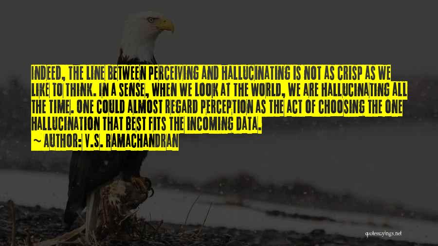 V.S. Ramachandran Quotes: Indeed, The Line Between Perceiving And Hallucinating Is Not As Crisp As We Like To Think. In A Sense, When