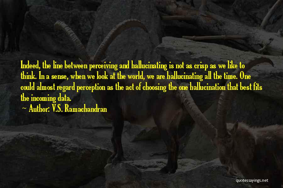 V.S. Ramachandran Quotes: Indeed, The Line Between Perceiving And Hallucinating Is Not As Crisp As We Like To Think. In A Sense, When