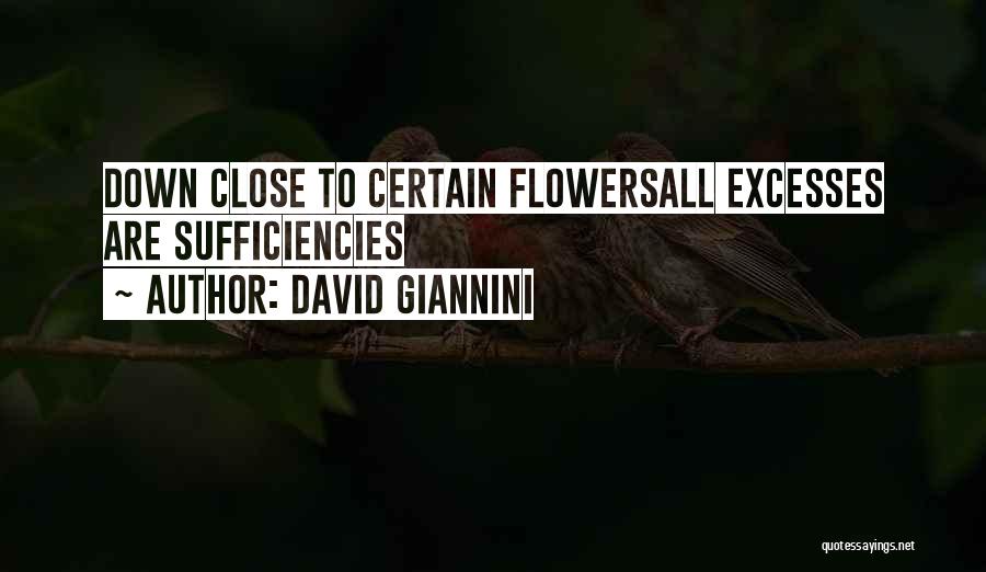 David Giannini Quotes: Down Close To Certain Flowersall Excesses Are Sufficiencies