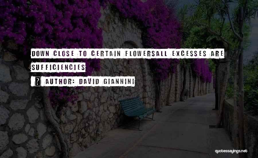 David Giannini Quotes: Down Close To Certain Flowersall Excesses Are Sufficiencies