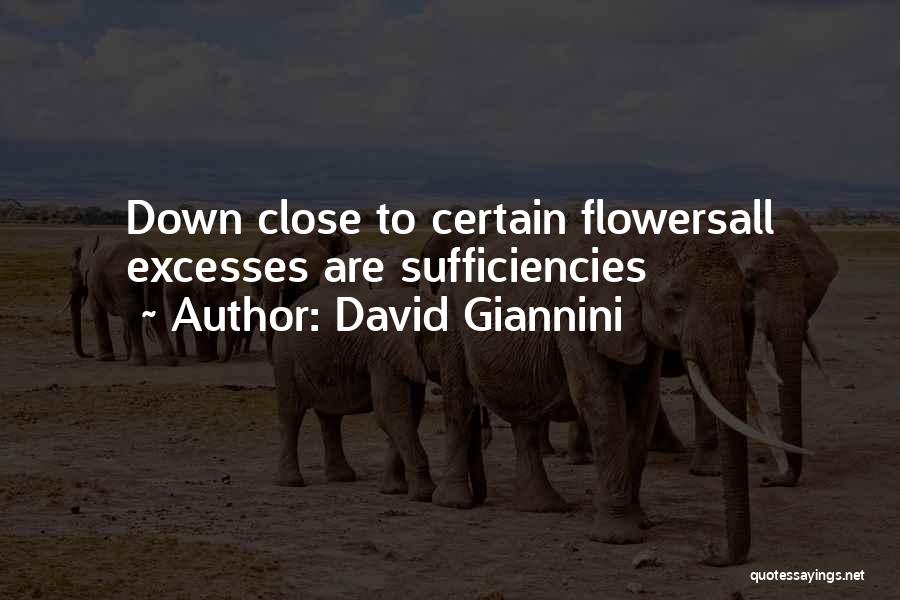 David Giannini Quotes: Down Close To Certain Flowersall Excesses Are Sufficiencies