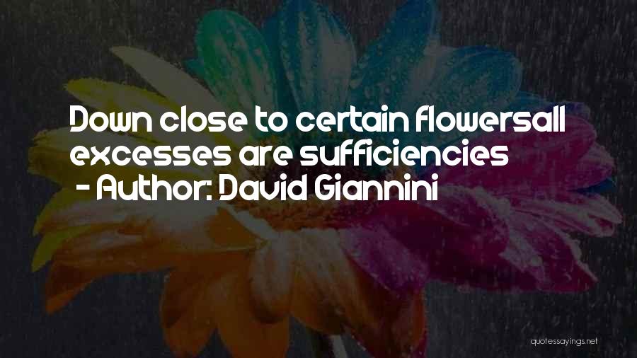 David Giannini Quotes: Down Close To Certain Flowersall Excesses Are Sufficiencies