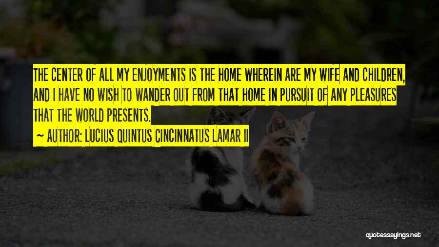 Lucius Quintus Cincinnatus Lamar II Quotes: The Center Of All My Enjoyments Is The Home Wherein Are My Wife And Children, And I Have No Wish