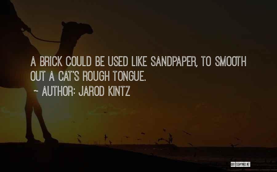 Jarod Kintz Quotes: A Brick Could Be Used Like Sandpaper, To Smooth Out A Cat's Rough Tongue.