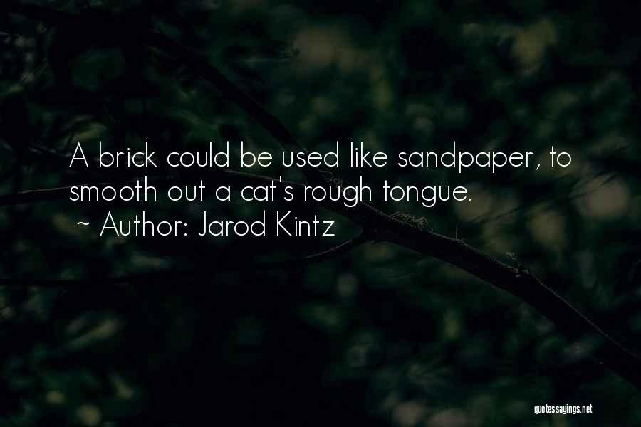 Jarod Kintz Quotes: A Brick Could Be Used Like Sandpaper, To Smooth Out A Cat's Rough Tongue.