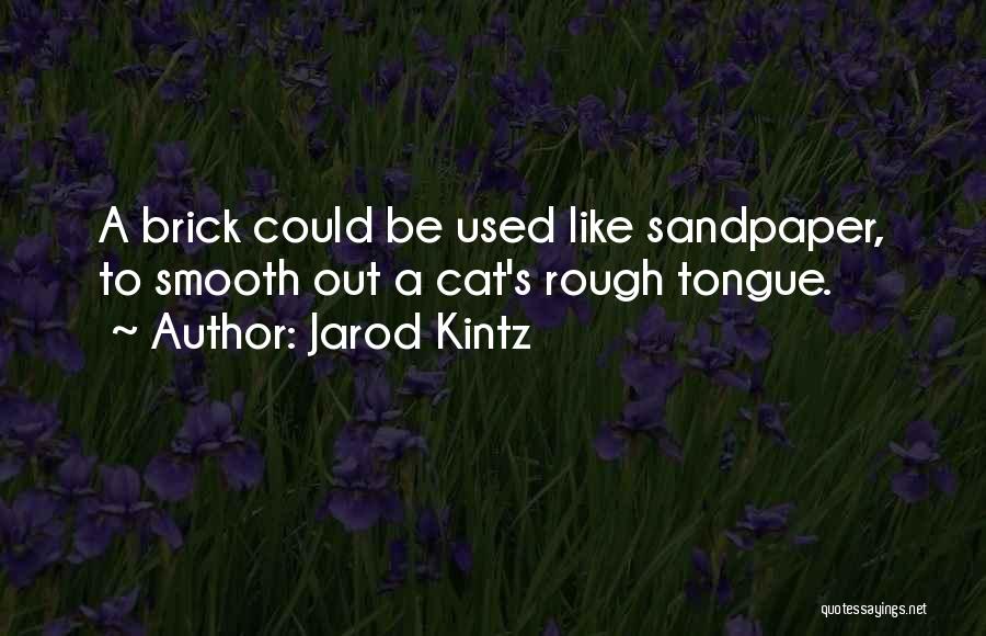 Jarod Kintz Quotes: A Brick Could Be Used Like Sandpaper, To Smooth Out A Cat's Rough Tongue.