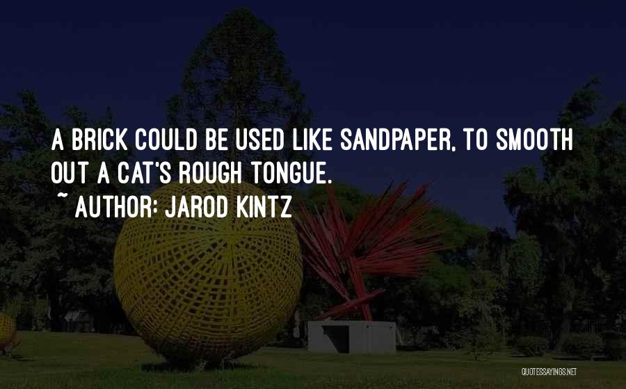 Jarod Kintz Quotes: A Brick Could Be Used Like Sandpaper, To Smooth Out A Cat's Rough Tongue.