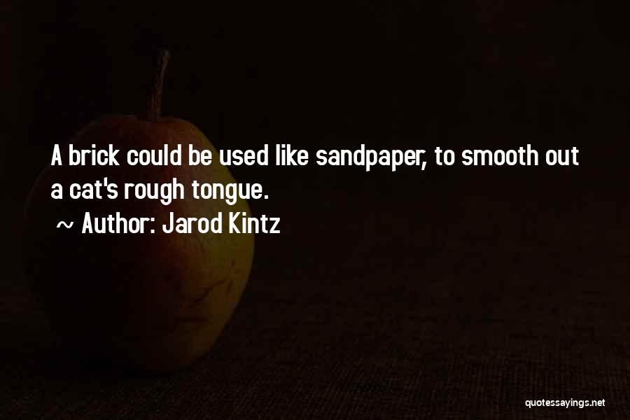 Jarod Kintz Quotes: A Brick Could Be Used Like Sandpaper, To Smooth Out A Cat's Rough Tongue.