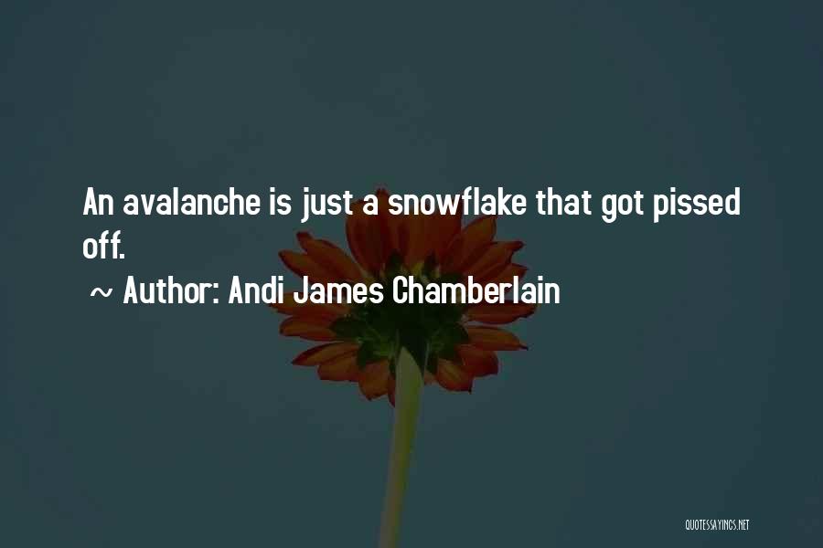 Andi James Chamberlain Quotes: An Avalanche Is Just A Snowflake That Got Pissed Off.
