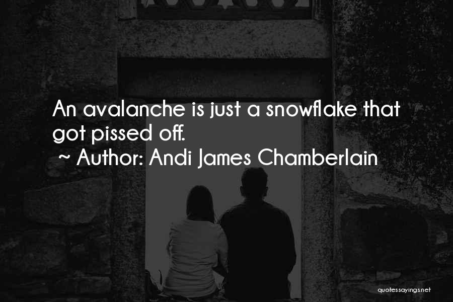 Andi James Chamberlain Quotes: An Avalanche Is Just A Snowflake That Got Pissed Off.