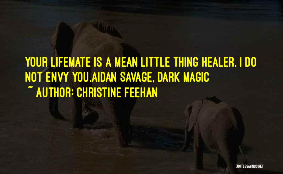 Christine Feehan Quotes: Your Lifemate Is A Mean Little Thing Healer. I Do Not Envy You.aidan Savage, Dark Magic