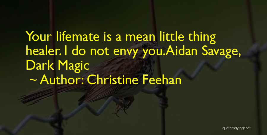 Christine Feehan Quotes: Your Lifemate Is A Mean Little Thing Healer. I Do Not Envy You.aidan Savage, Dark Magic