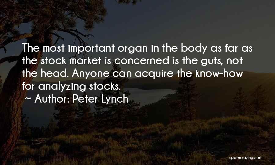 Peter Lynch Quotes: The Most Important Organ In The Body As Far As The Stock Market Is Concerned Is The Guts, Not The