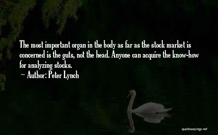 Peter Lynch Quotes: The Most Important Organ In The Body As Far As The Stock Market Is Concerned Is The Guts, Not The