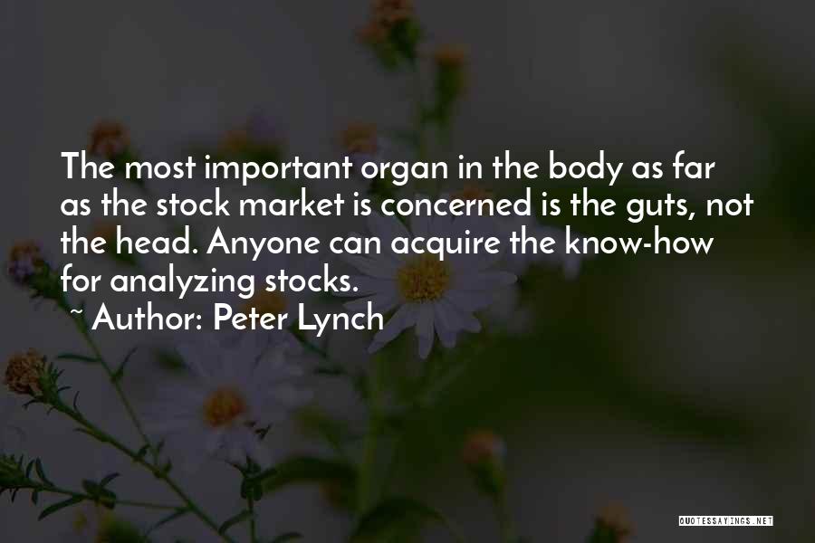 Peter Lynch Quotes: The Most Important Organ In The Body As Far As The Stock Market Is Concerned Is The Guts, Not The