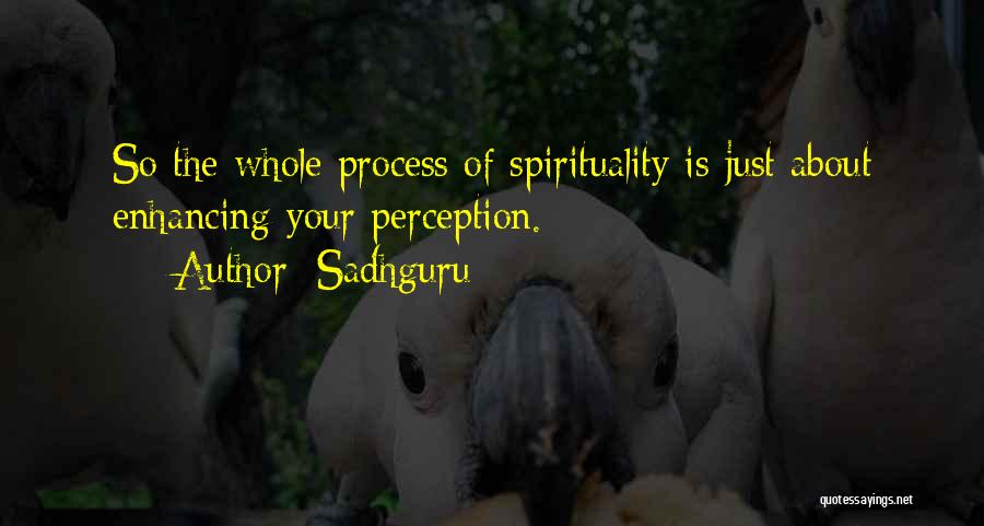 Sadhguru Quotes: So The Whole Process Of Spirituality Is Just About Enhancing Your Perception.