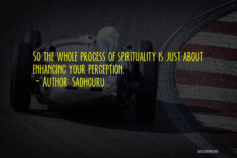 Sadhguru Quotes: So The Whole Process Of Spirituality Is Just About Enhancing Your Perception.