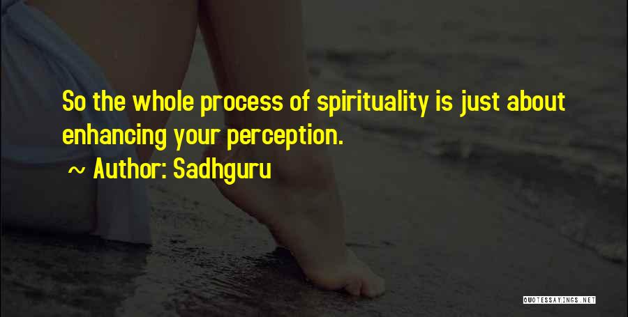 Sadhguru Quotes: So The Whole Process Of Spirituality Is Just About Enhancing Your Perception.