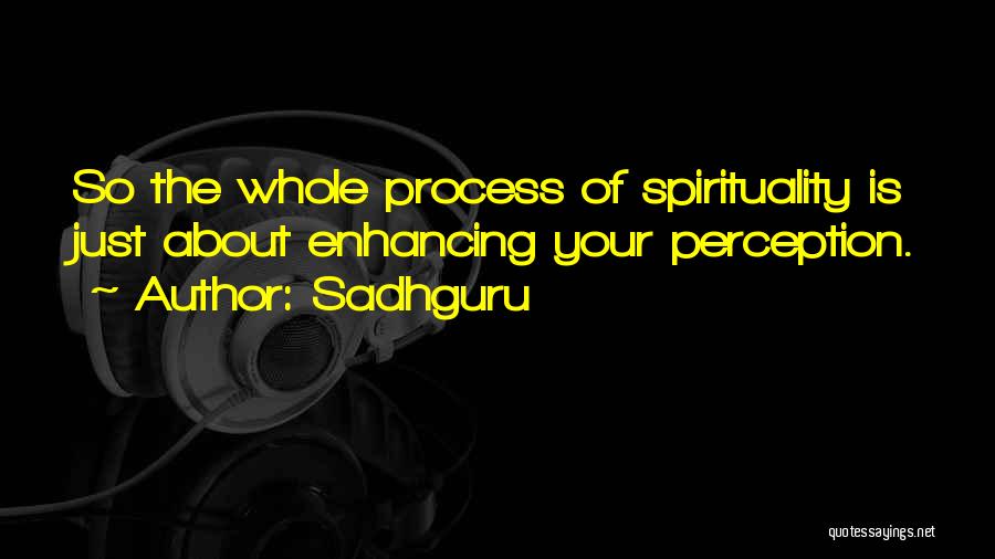 Sadhguru Quotes: So The Whole Process Of Spirituality Is Just About Enhancing Your Perception.