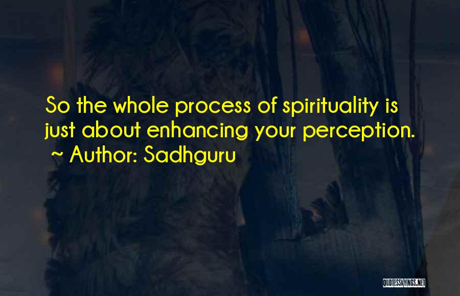 Sadhguru Quotes: So The Whole Process Of Spirituality Is Just About Enhancing Your Perception.