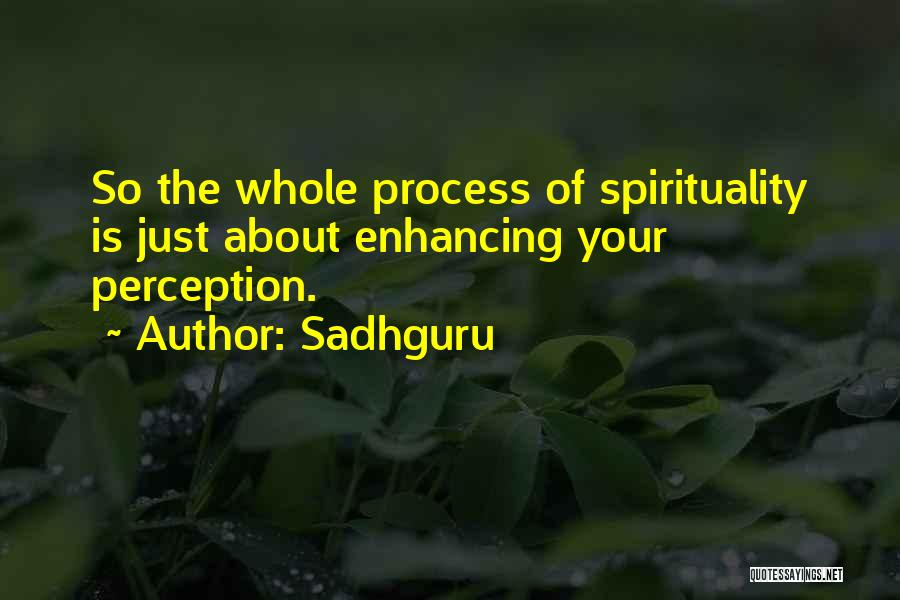 Sadhguru Quotes: So The Whole Process Of Spirituality Is Just About Enhancing Your Perception.