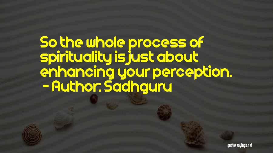 Sadhguru Quotes: So The Whole Process Of Spirituality Is Just About Enhancing Your Perception.