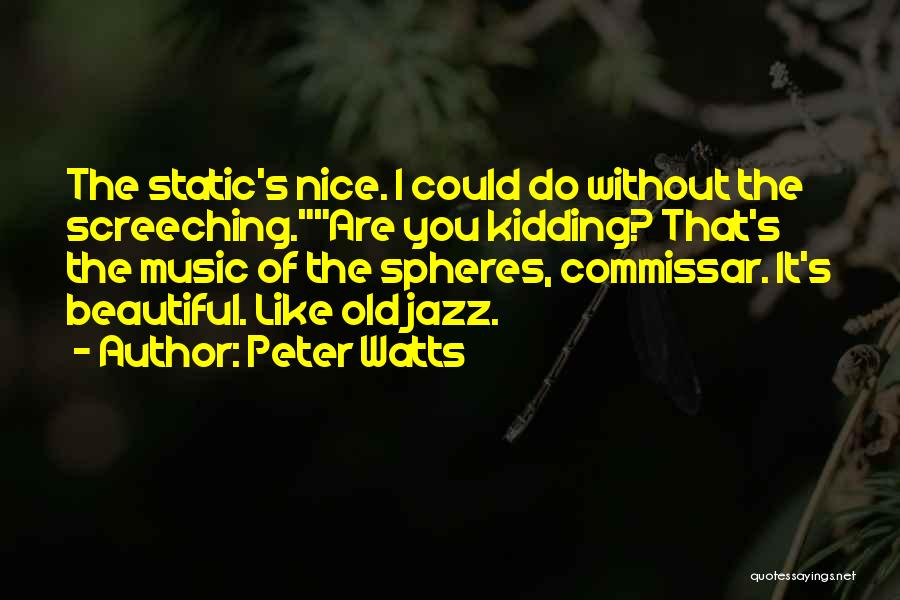 Peter Watts Quotes: The Static's Nice. I Could Do Without The Screeching.are You Kidding? That's The Music Of The Spheres, Commissar. It's Beautiful.