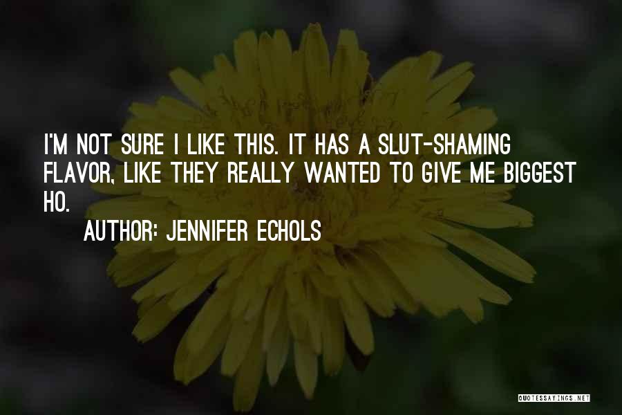 Jennifer Echols Quotes: I'm Not Sure I Like This. It Has A Slut-shaming Flavor, Like They Really Wanted To Give Me Biggest Ho.