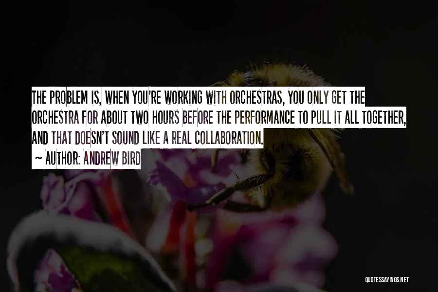 Andrew Bird Quotes: The Problem Is, When You're Working With Orchestras, You Only Get The Orchestra For About Two Hours Before The Performance