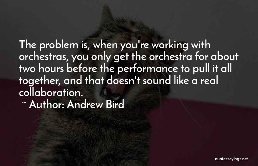 Andrew Bird Quotes: The Problem Is, When You're Working With Orchestras, You Only Get The Orchestra For About Two Hours Before The Performance