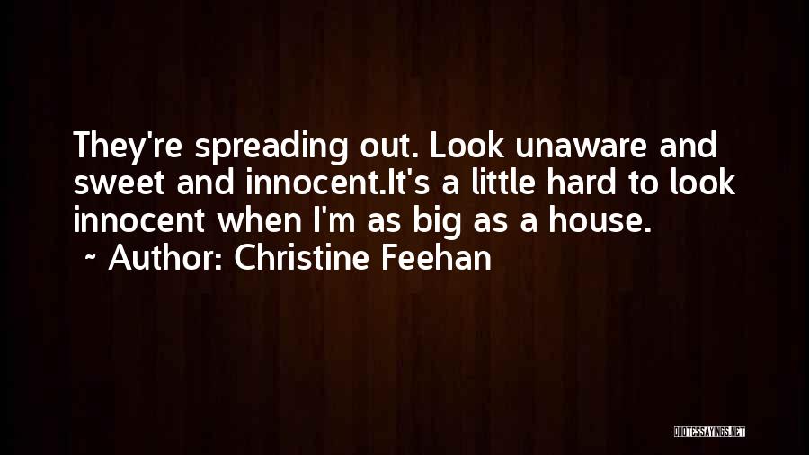 Christine Feehan Quotes: They're Spreading Out. Look Unaware And Sweet And Innocent.it's A Little Hard To Look Innocent When I'm As Big As