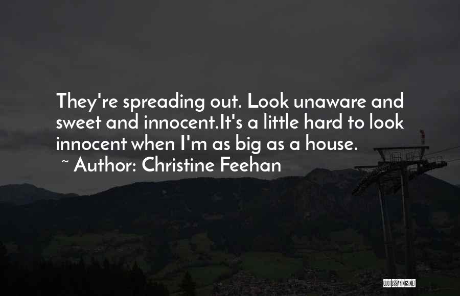 Christine Feehan Quotes: They're Spreading Out. Look Unaware And Sweet And Innocent.it's A Little Hard To Look Innocent When I'm As Big As