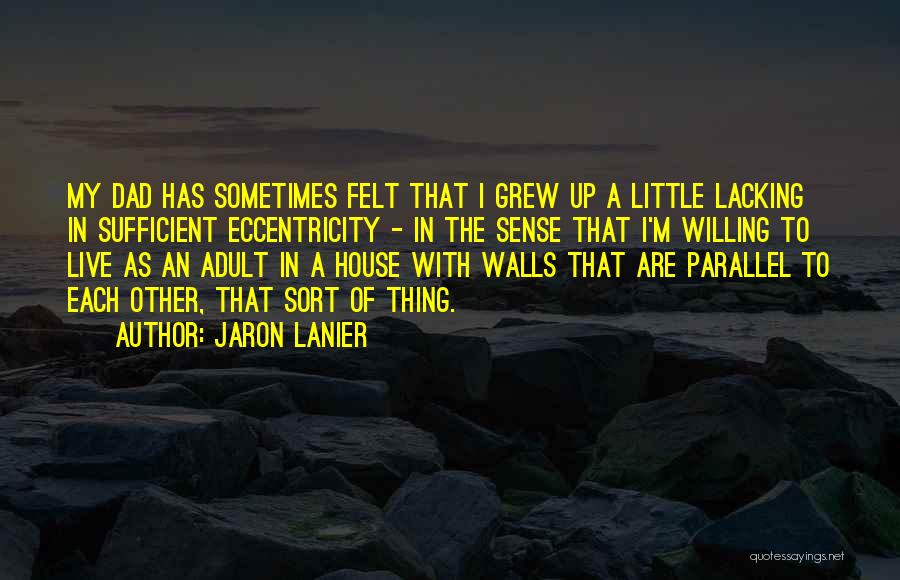 Jaron Lanier Quotes: My Dad Has Sometimes Felt That I Grew Up A Little Lacking In Sufficient Eccentricity - In The Sense That