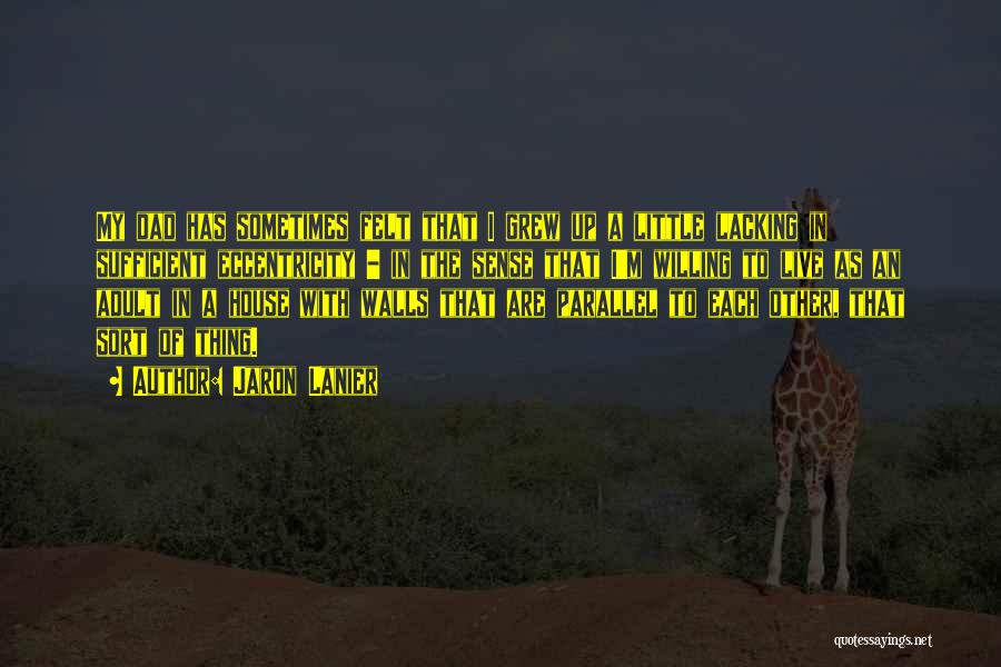 Jaron Lanier Quotes: My Dad Has Sometimes Felt That I Grew Up A Little Lacking In Sufficient Eccentricity - In The Sense That