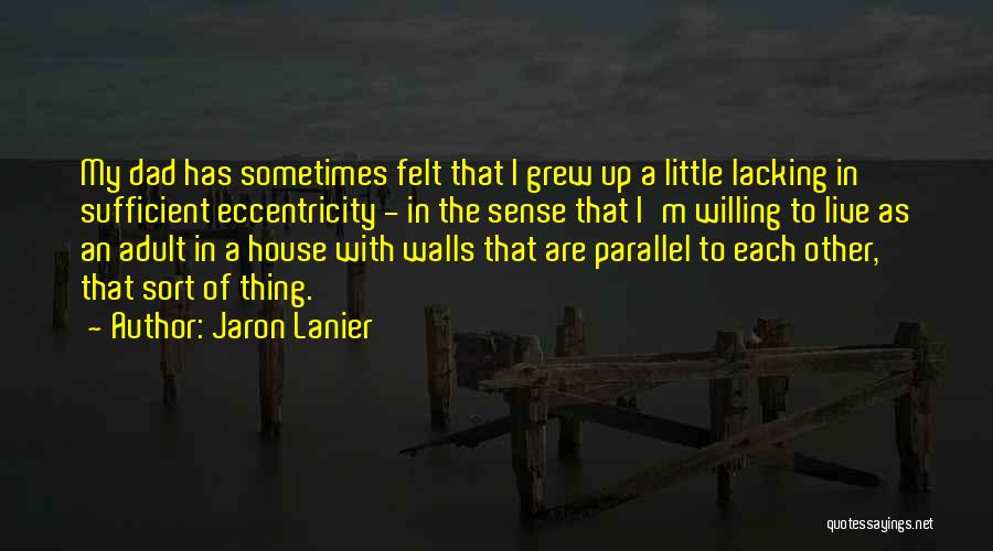 Jaron Lanier Quotes: My Dad Has Sometimes Felt That I Grew Up A Little Lacking In Sufficient Eccentricity - In The Sense That