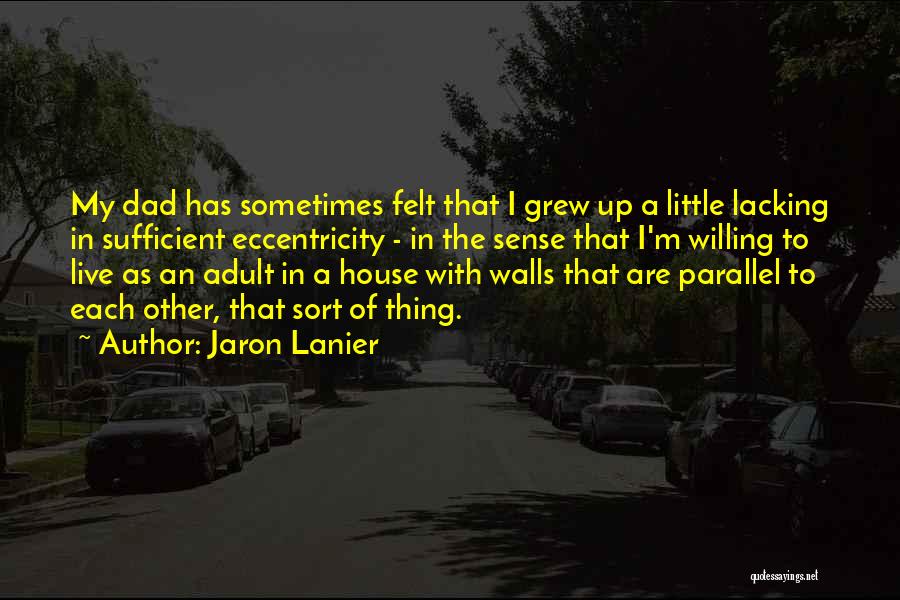 Jaron Lanier Quotes: My Dad Has Sometimes Felt That I Grew Up A Little Lacking In Sufficient Eccentricity - In The Sense That