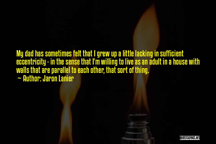 Jaron Lanier Quotes: My Dad Has Sometimes Felt That I Grew Up A Little Lacking In Sufficient Eccentricity - In The Sense That