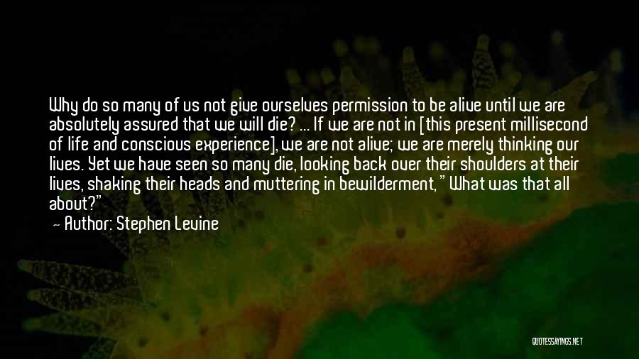 Stephen Levine Quotes: Why Do So Many Of Us Not Give Ourselves Permission To Be Alive Until We Are Absolutely Assured That We