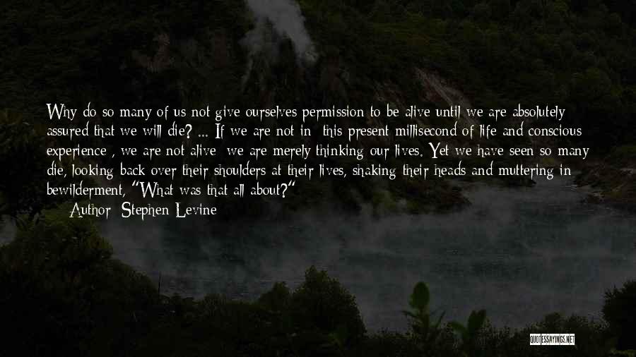 Stephen Levine Quotes: Why Do So Many Of Us Not Give Ourselves Permission To Be Alive Until We Are Absolutely Assured That We