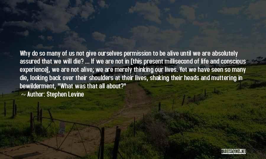 Stephen Levine Quotes: Why Do So Many Of Us Not Give Ourselves Permission To Be Alive Until We Are Absolutely Assured That We