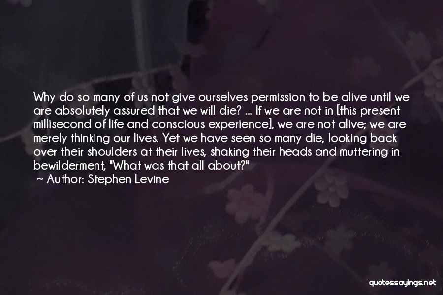 Stephen Levine Quotes: Why Do So Many Of Us Not Give Ourselves Permission To Be Alive Until We Are Absolutely Assured That We