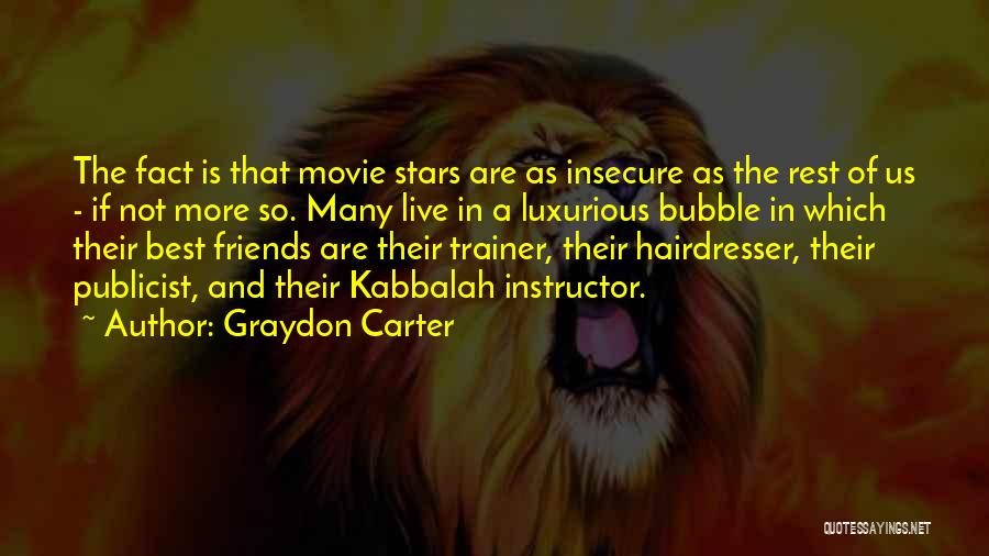 Graydon Carter Quotes: The Fact Is That Movie Stars Are As Insecure As The Rest Of Us - If Not More So. Many