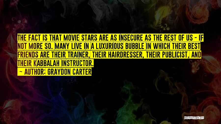 Graydon Carter Quotes: The Fact Is That Movie Stars Are As Insecure As The Rest Of Us - If Not More So. Many