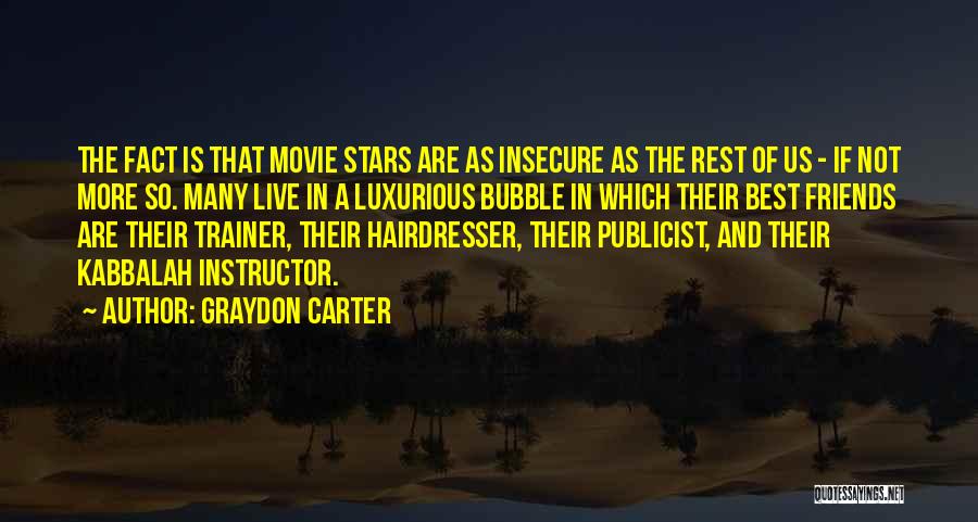 Graydon Carter Quotes: The Fact Is That Movie Stars Are As Insecure As The Rest Of Us - If Not More So. Many