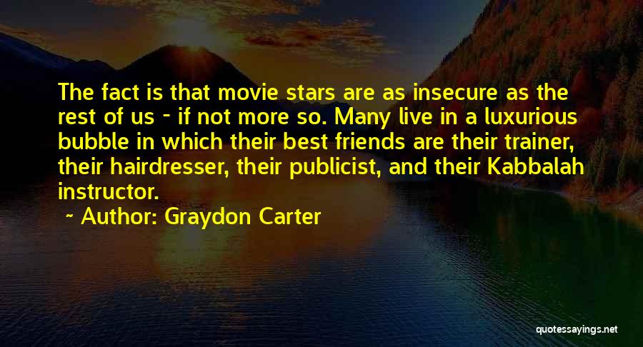 Graydon Carter Quotes: The Fact Is That Movie Stars Are As Insecure As The Rest Of Us - If Not More So. Many