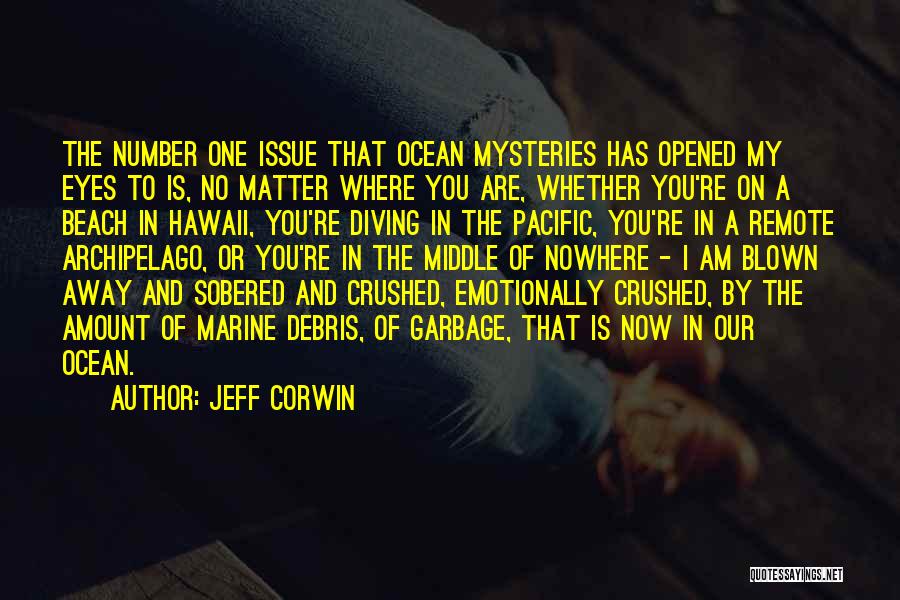 Jeff Corwin Quotes: The Number One Issue That Ocean Mysteries Has Opened My Eyes To Is, No Matter Where You Are, Whether You're