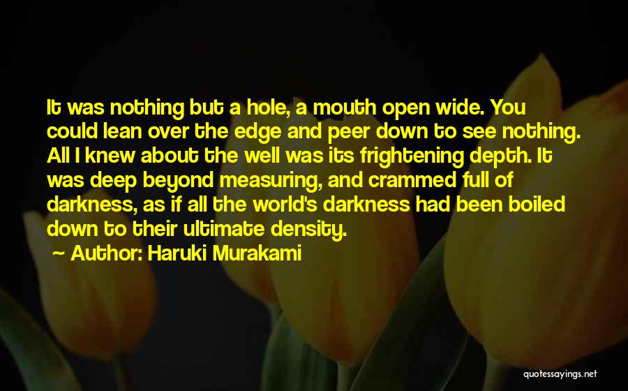 Haruki Murakami Quotes: It Was Nothing But A Hole, A Mouth Open Wide. You Could Lean Over The Edge And Peer Down To