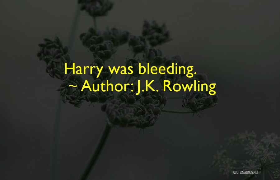 J.K. Rowling Quotes: Harry Was Bleeding.