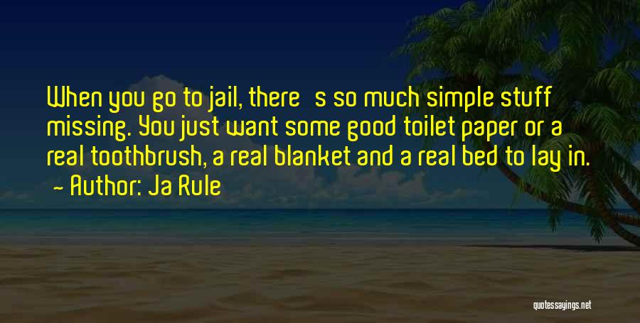 Ja Rule Quotes: When You Go To Jail, There's So Much Simple Stuff Missing. You Just Want Some Good Toilet Paper Or A